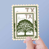 Texas State Tree Pecan Sticker - TX Vintage Stamp Decal