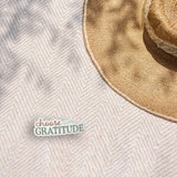 Thanksgiving Choose Gratitude Fall Sticker Outdoors on Beach Blanket