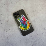 Tie Dye Peace Sign decal on phone
