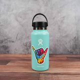 Tie Dye Shaka Surf Decal on Metal Insulated Tumbler