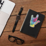 Tie Dye I Love You Sign Sticker