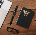 Vintage Tiger Swallowtail Butterfly Sticker on Journal with Macbook and Watch