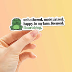 Unbothered Moisturized In My Lane Funny Meme Sticker