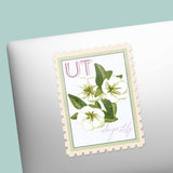 Utah State Flower Sego Lily Sticker - UT Vintage Stamp Decal