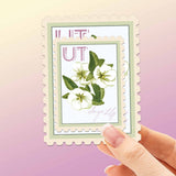 Utah State Flower Sego Lily Sticker - UT Vintage Stamp Decal