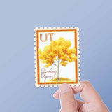 Utah State Tree Quaking Aspen Sticker - UT Vintage Stamp Decal