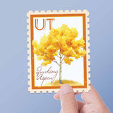 Utah State Tree Quaking Aspen Sticker - UT Vintage Stamp Decal