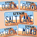 Utah License Plate Stickers City Collage