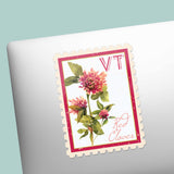 Vermont State Flower Red Clover Sticker - VT Vintage Stamp Decal