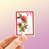 Vermont State Flower Red Clover Sticker - VT Vintage Stamp Decal