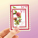 Vermont State Flower Red Clover Sticker - VT Vintage Stamp Decal