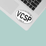 Village Creek State Park Arkansas White Oval Decal on Laptop
