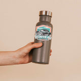 Classic Car Route 66 Sticker on Water Bottle