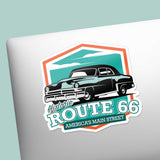 Cute Vintage Car Route 66 Sticker on Laptop