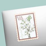 Virginia State Flower Dogwood Sticker - VA Vintage Stamp Decal