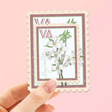 Virginia State Flower Dogwood Sticker - VA Vintage Stamp Decal