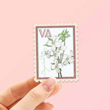 Virginia State Flower Dogwood Sticker - VA Vintage Stamp Decal