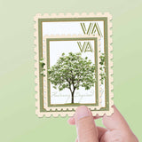 Virginia State Tree Flowering Dogwood Sticker - VA Vintage Stamp Decal