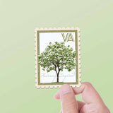 Virginia State Tree Flowering Dogwood Sticker - VA Vintage Stamp Decal