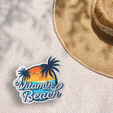 Vitamin Beach Funny Surf Quote Bumper Sticker Outdoors on Beach Blanket