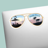 Waikiki Beach Honolulu Hawaii Sunglasses Sticker on Laptop