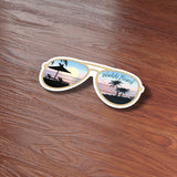 Waikiki Beach Honolulu Hawaii Sunglasses Sticker on Wood