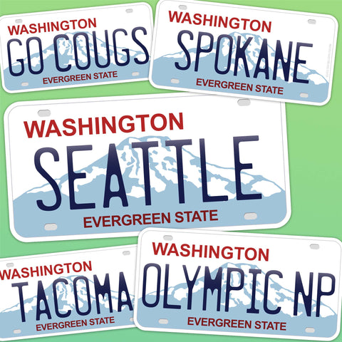 All Washington License Plate Sticker Options in Collage