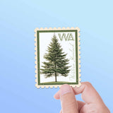 Washington State Tree Western Hemlock Sticker - WA Vintage Stamp Decal