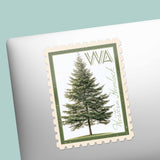 Washington State Tree Western Hemlock Sticker - WA Vintage Stamp Decal