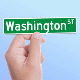 Washington Street Boston Sticker - Massachusetts Street Sign Decals