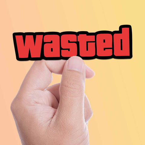 Wasted Funny Gaming Sticker - Video Game Meme Decal for Hydroflask Water Bottle