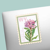 West Virginia State Flower Rhododendron Sticker- WV Vintage Stamp Decal
