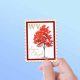 West Virginia State Tree Sugar Maple Sticker- WV Vintage Stamp Decal