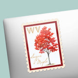 West Virginia State Tree Sugar Maple Sticker- WV Vintage Stamp Decal
