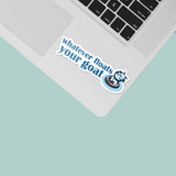 Whatever Floats Your Goat Funny Decal on Laptop