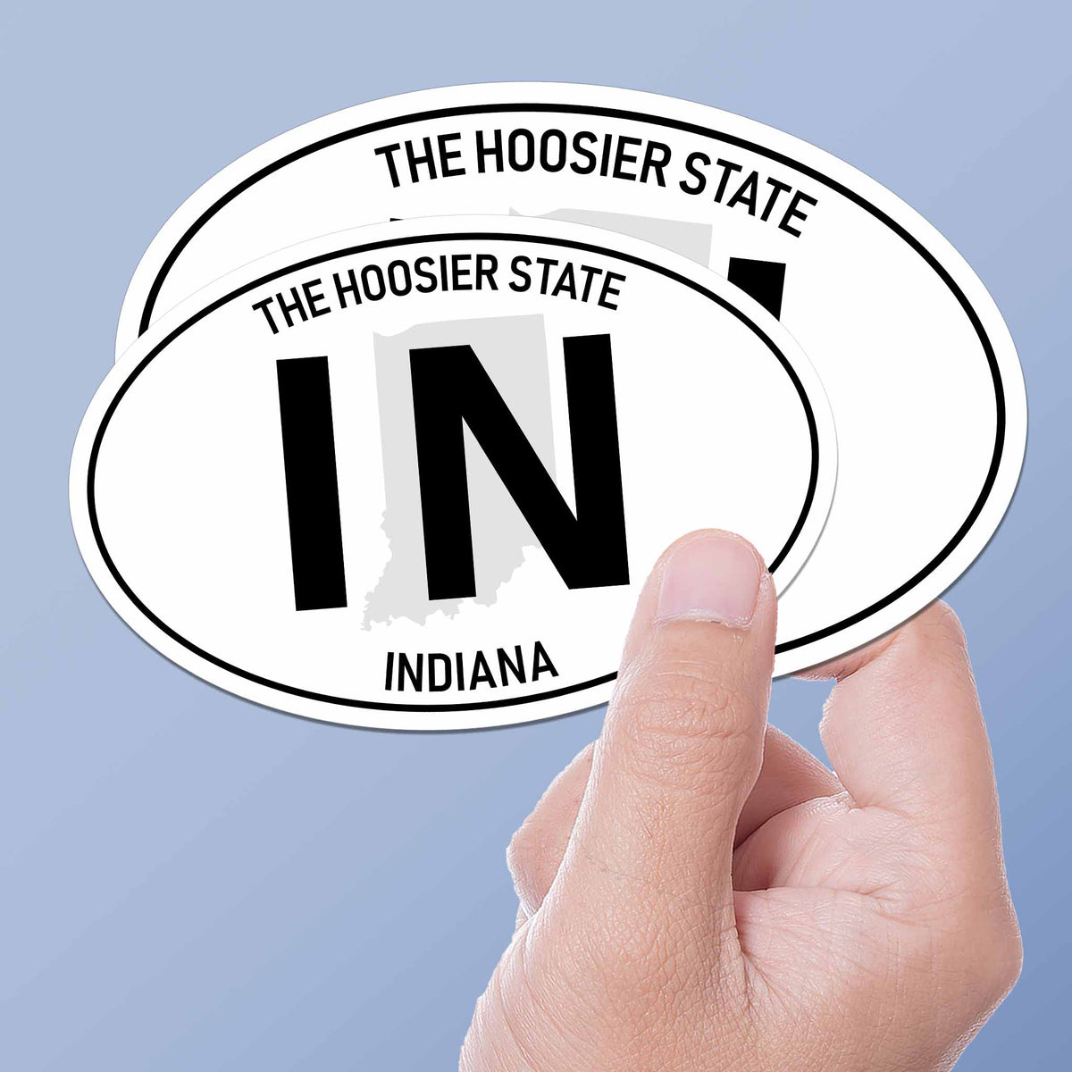 Indiana Classic White Oval Bumper Sticker - IN Midwest Decals for Car ...