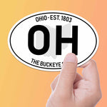 Ohio Classic White Oval Bumper Sticker, Large Size