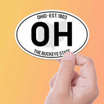 Ohio Classic White Oval Bumper Sticker, Small Size