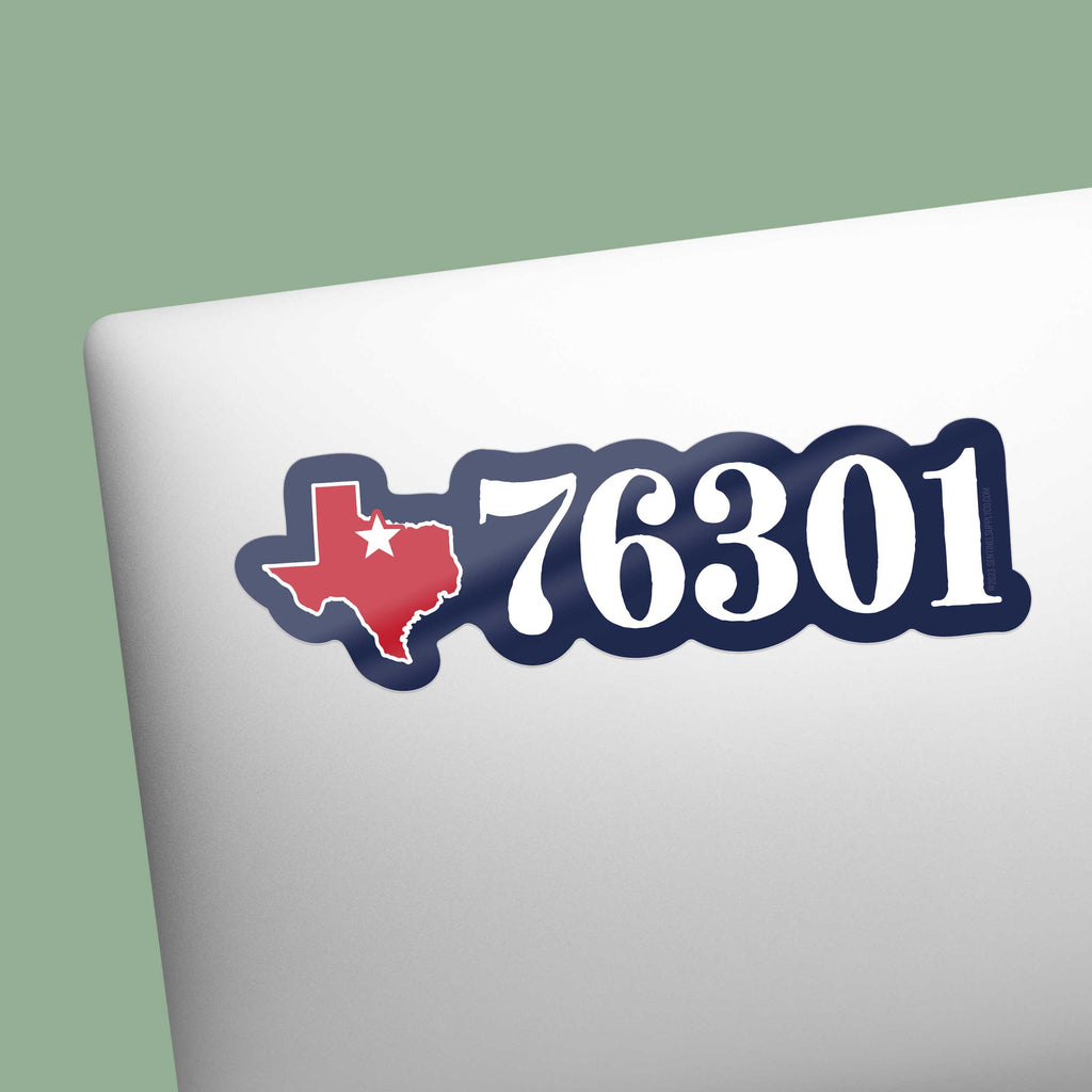 76301 Zip Code Wichita Falls TX 76301 Zip Code Bumper Sticker - North Texas Decals for ...