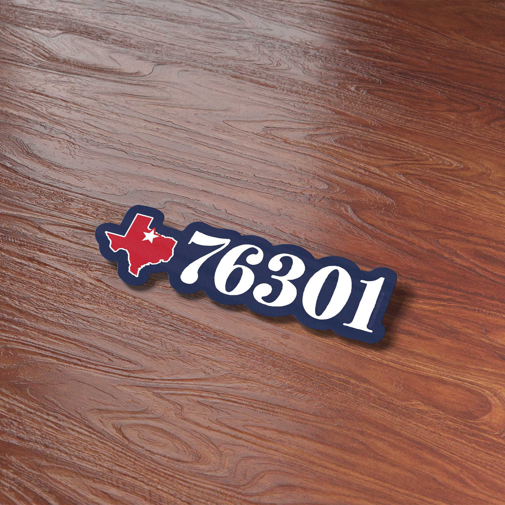 76301 Zip Code Wichita Falls TX 76301 Zip Code Bumper Sticker - North Texas Decals for ...