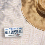 Williamsburg VA Bumper Sticker Outdoors on Beach Blanket