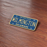 Delaware License Plate Bumper Stickers - Choose Your City or Phrase