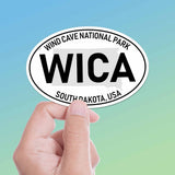 Wind Cave National Park White Oval Bumper Sticker