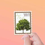 Wisconsin State Tree Sugar Maple Sticker - WI Vintage Stamp Decal