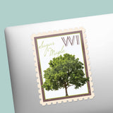Wisconsin State Tree Sugar Maple Sticker - WI Vintage Stamp Decal