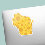 Green Bay Cheesehead Sticker on Laptop