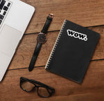 Wow Vine Quote Sticker on Journal with Laptop and Watch