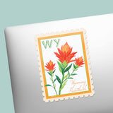 Wyoming State Flower WY Paintbrush Sticker - WY Vintage Stamp Decal