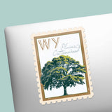 Wyoming State Tree Plains Cottonwood Sticker- WY Vintage Stamp Decal