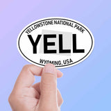 Yellowstone National Park White Oval Bumper Sticker